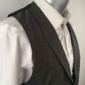 Edge By WD-NY Vest Notch Lapels Charcoal NWT $48